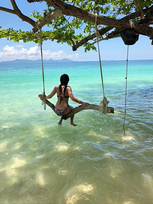 nomad tree swing in ocean